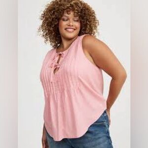 Torrid Pink Pleated Tank Top